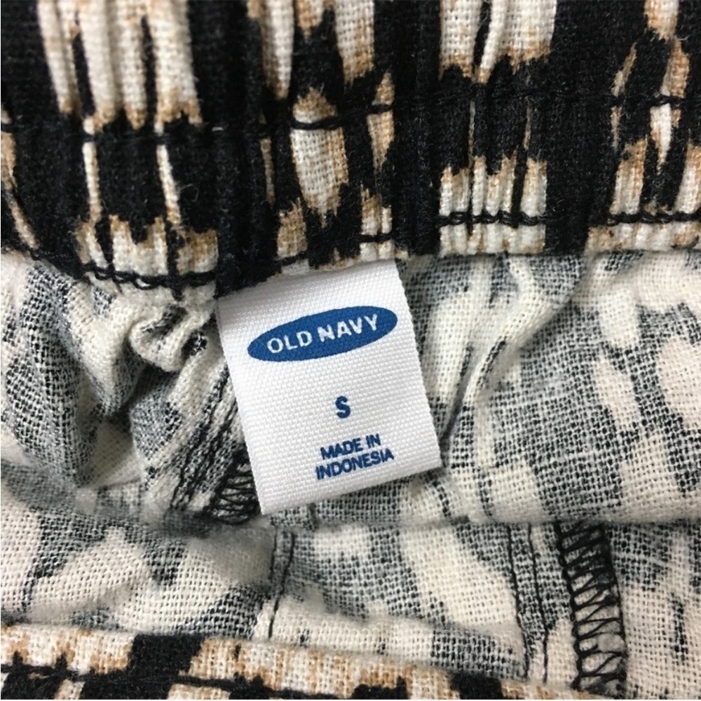 OLD NAVY Linen Blend Shorts Pull On Drawstring Ikat Print Neutral Size Small NWT - Picture 6 of 9